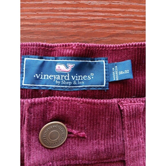 Vineyard Vines Straight Leg Corduroy Pants 38x32 Burgundy Stretch Fall 23 EUC - Picture 4 of 7